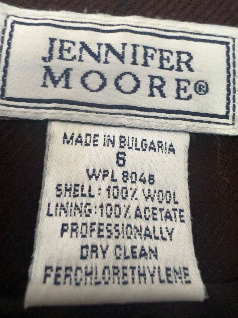 Vintage Jennifer Moore 100% Wool Windowpane Plaid Blazer Brown Sz6 Velvet Collar - Picture 8 of 8